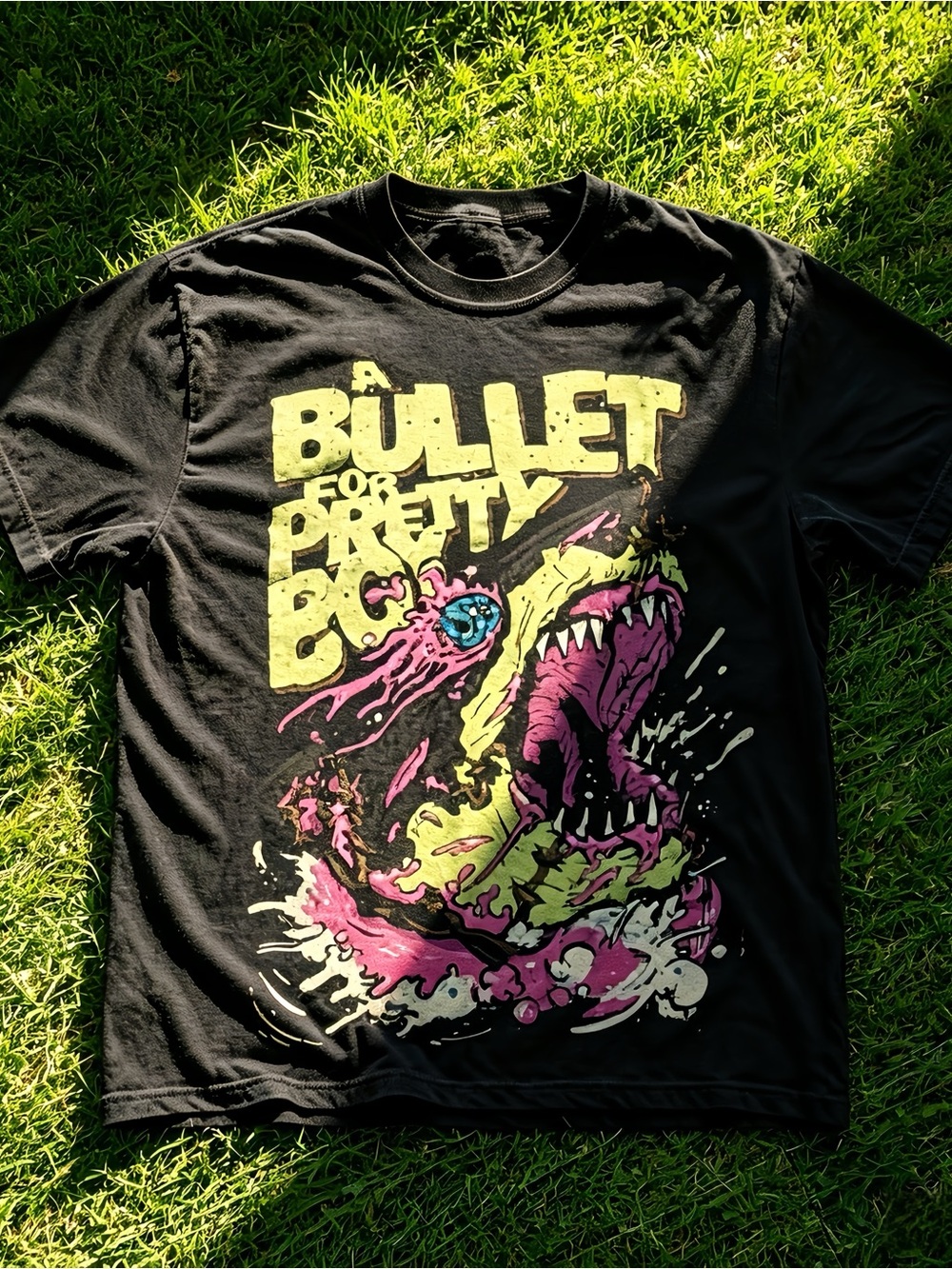 Monster Shark Pattern Black Unisex T-Shirt